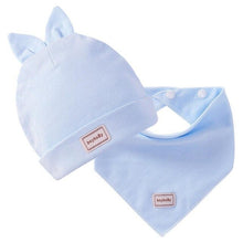 Load image into Gallery viewer, Newborn Infant Elastic Headscarf Double Layer Cotton Baby Summer Caps&Hats With Baby Bibs Set Pink Yellow And Sky Blue Modis 482