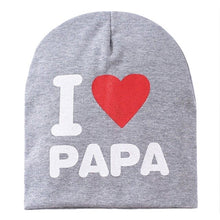 Load image into Gallery viewer, Children Kids Print Knitted I Love Mama Baby Hat Cotton Unisex Baby Cap Letter Kids Hat For 0-3 Years