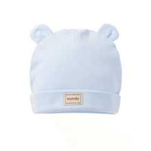 Load image into Gallery viewer, Newborn Infant Elastic Headscarf Double Layer Cotton Baby Summer Caps&amp;Hats With Baby Bibs Set Pink Yellow And Sky Blue Modis 482
