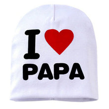 Load image into Gallery viewer, Children Kids Print Knitted I Love Mama Baby Hat Cotton Unisex Baby Cap Letter Kids Hat For 0-3 Years
