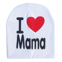 Load image into Gallery viewer, Children Kids Print Knitted I Love Mama Baby Hat Cotton Unisex Baby Cap Letter Kids Hat For 0-3 Years
